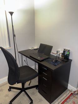 IKEA Desk with 5 Drawers + Office Chair – Excellent Condition