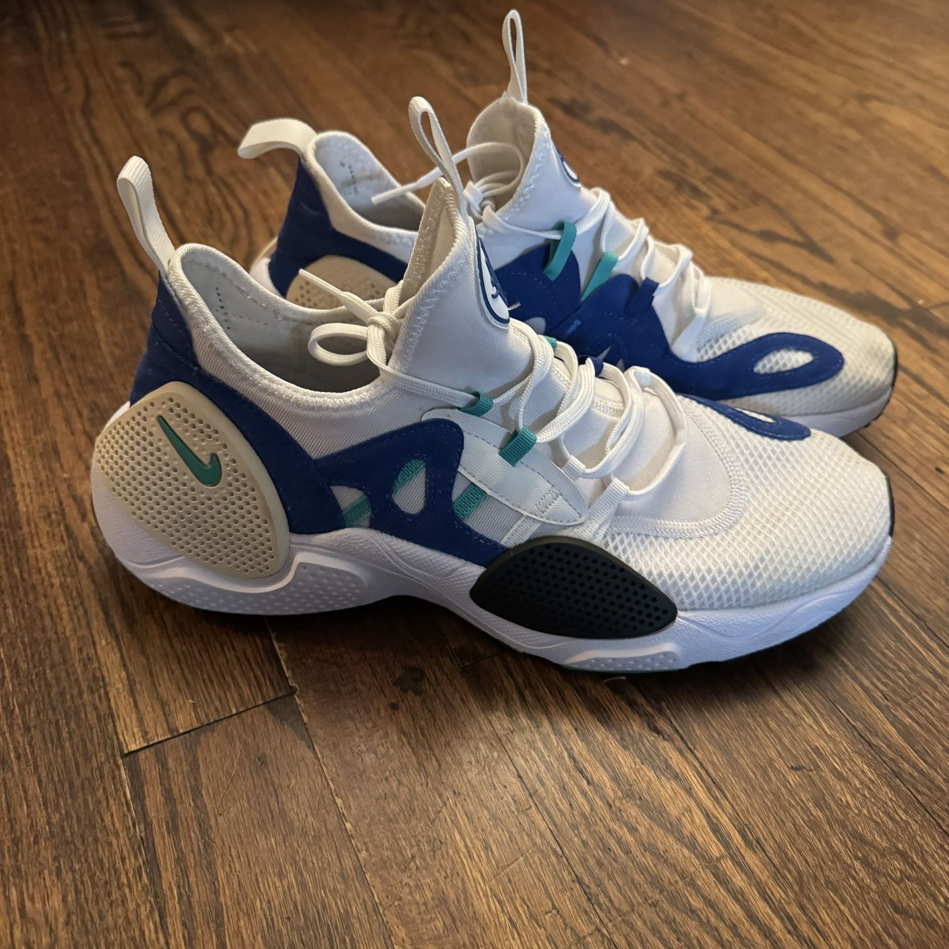 Nike Men's Huarache Edge White Blue Running Shoes Size