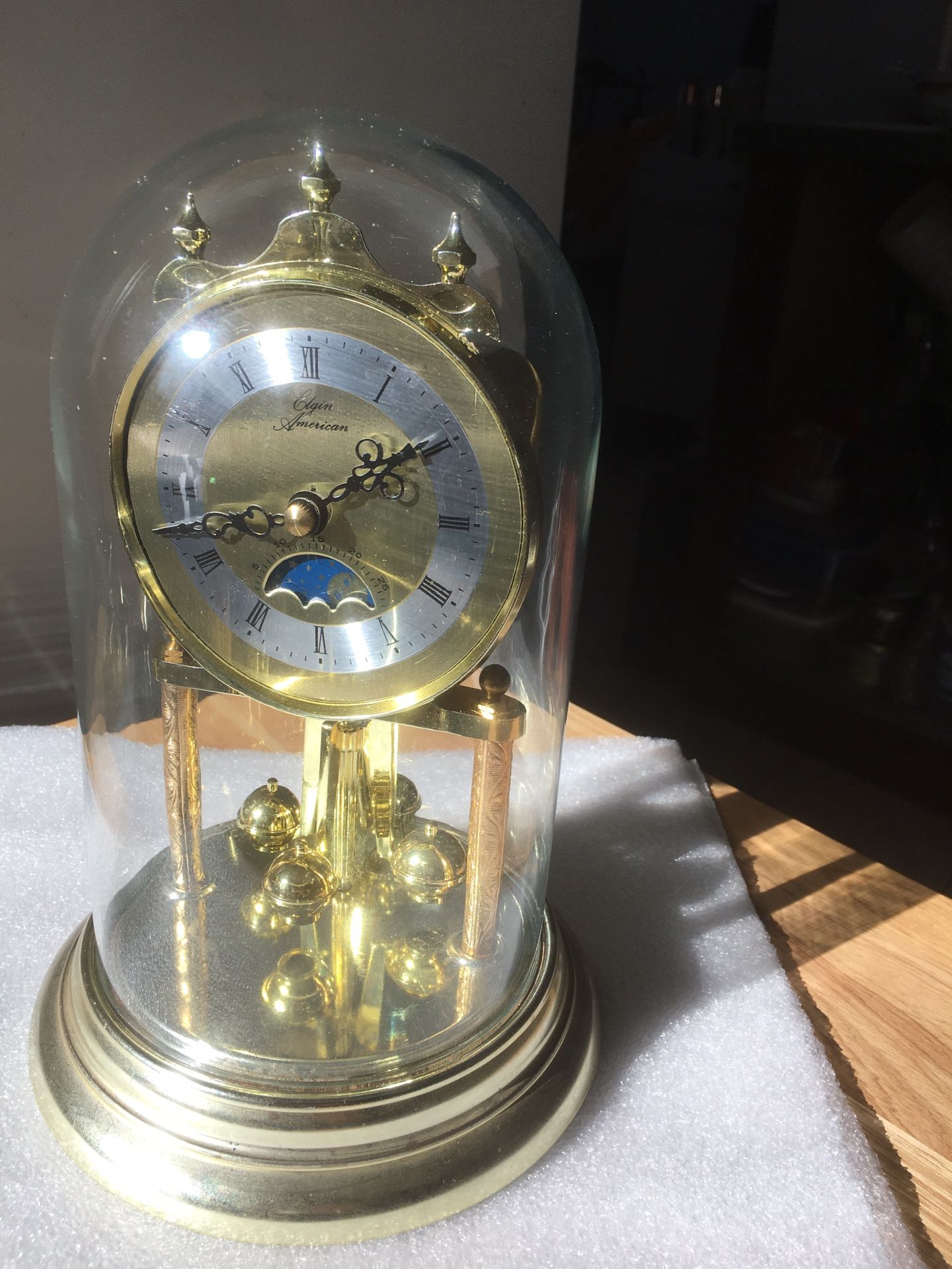 Vintage Elgin American Anniversary Clock with Moon Phase display