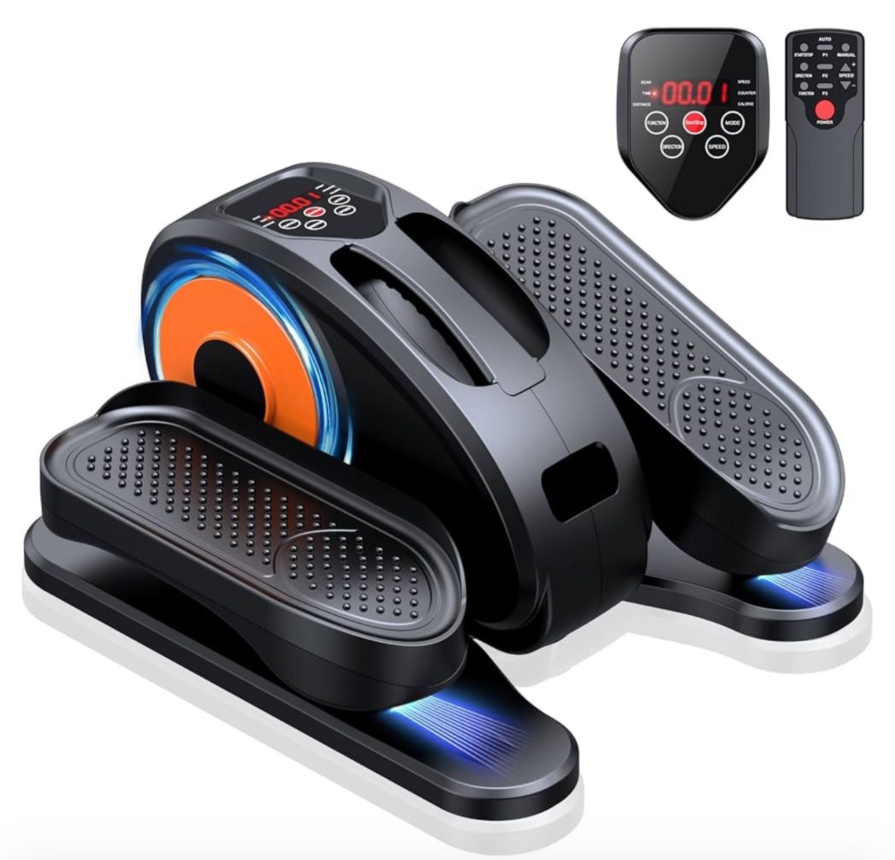 Under Desk Elliptical Machine, Ellipse Leg Exerciser for Seniors Fully Assembled, Quiet & Portable Electric Seated Pedal Exerciser with Remote Control