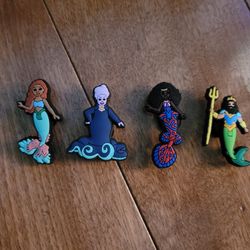 Lot Of 4 Little Mermaid Shoe Charms 