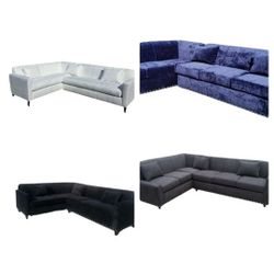 NEW 7X9FT Sectional COUCHES. White Microfiber,  BLACK  Microfiber, Jazz BLUE, Dark GRANITE FABRIC  Sofa/ More Color FABRIC Available. 