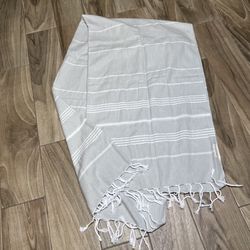 New Olive And Linen Bodrum Turkish Towel linght Gray