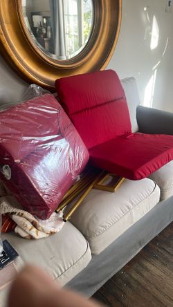 2 New Red Outdoor Chair Pads
