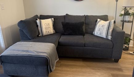 Dark Gray Sectional Sofa with Chaise