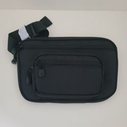 Black Waist Bag / Belt Bag / Fanny Pack / Sling Bag with 4 pockets