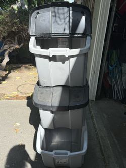 Suncast Stacking Recycle Bins/Storage Containers (excellent Condition)