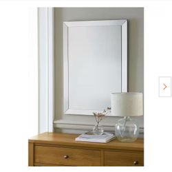 White Framed Mirror 24x36 inches