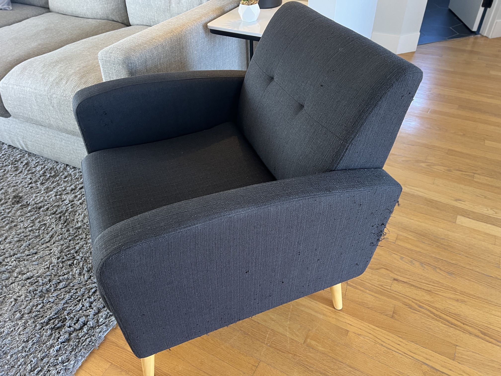 Black Fabric Armchair