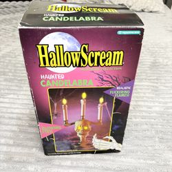 Vtg HallowScream Trendmasters Skull Candelabra Flickering Lights Halloween 1994 TESTED
