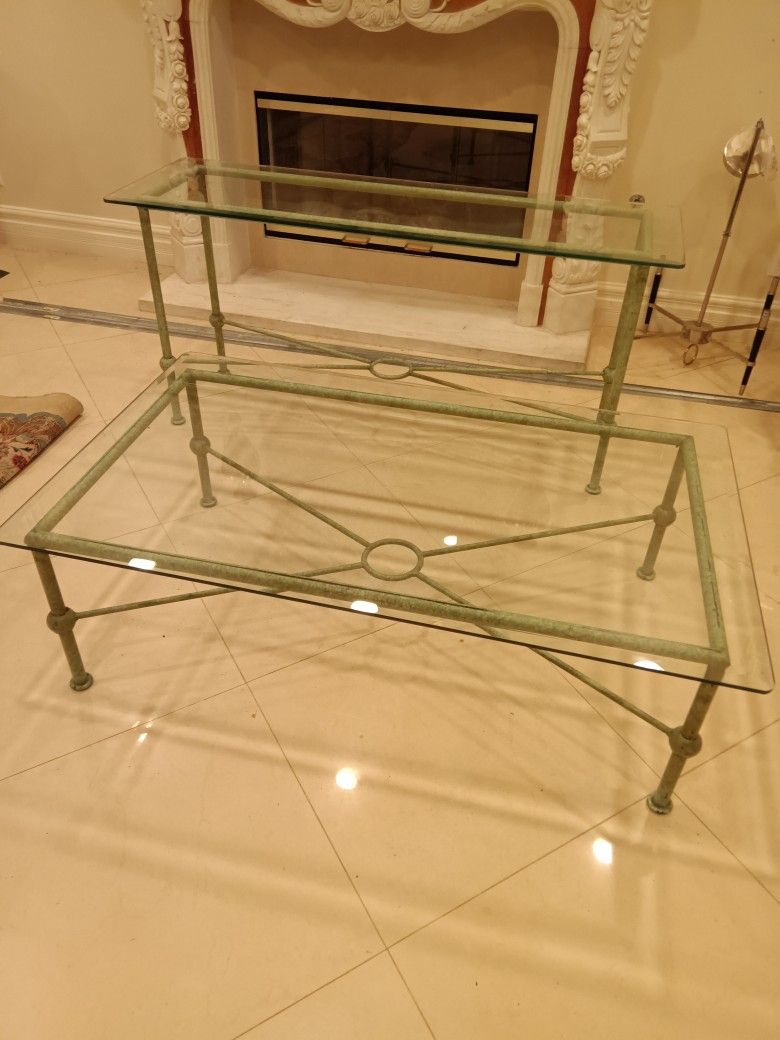 Glass Top Coffee Table And Console