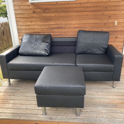Leather Couch With Ottoman