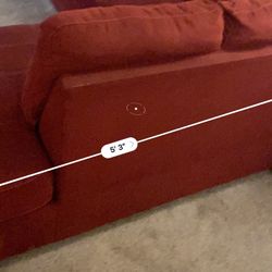 L-Shaped Red Couch