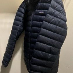 Patagonia Men's Large Down Sweater Jacket, Full Zip, Blue $100