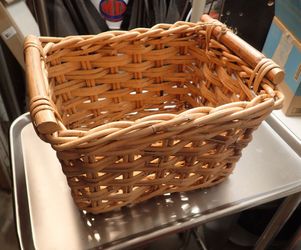 Handcrafted Rattan Basket with Tags - Threshold