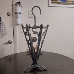 Vintage Or Antique Wrought Iron Umbrella Shaped Umbrella Stand 