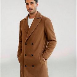 SHEIN Manfinity ModaGents Men Lapel Neck Double Breasted Overcoat available in size Small and X-Large NWT Pick up location in the city of Pico Rivera 