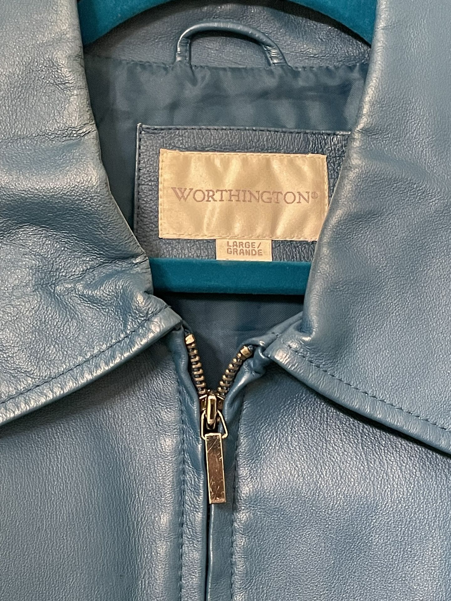 Leather Jacket Worthington Blue Size Large Women’s