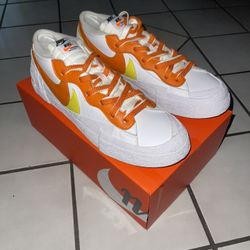 Nike x sacai Blazer Low White & Magma Orange