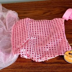 Small Pet Princess Halloween Costume Sequin Hat Skirt NWT