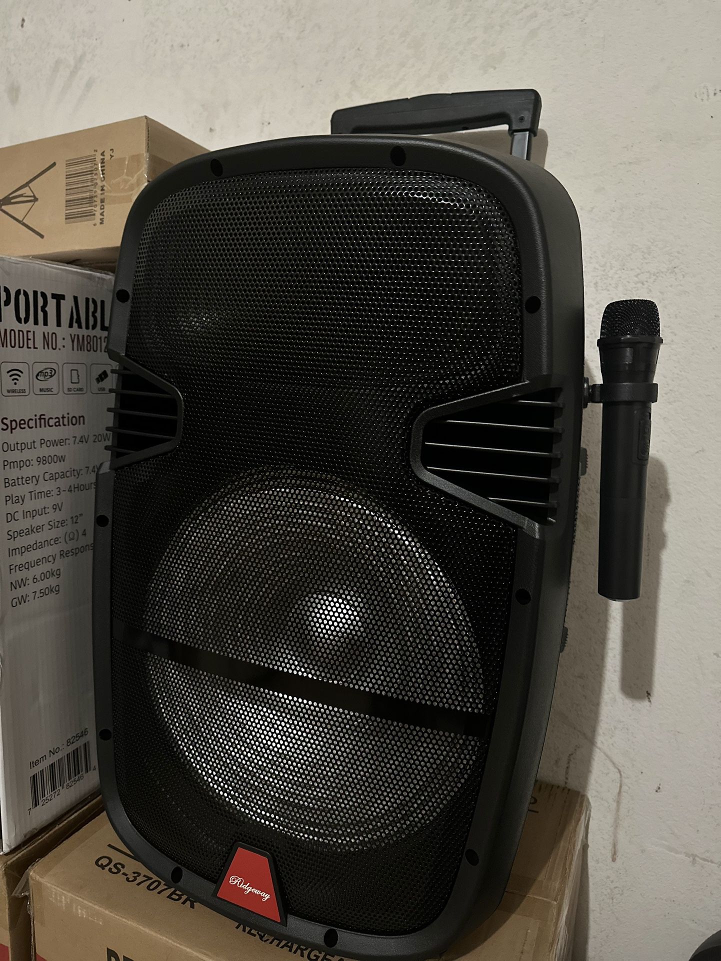 Rechargeable Speaker With Wireless Mic 