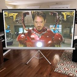 BRAND NEW $60 Portable 100 Inch Tripod Stand Projector Screen Home Theater 16:9 Ratio, 87x49” View Area 