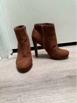 Brown heeled boots