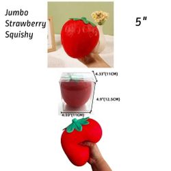 12 Pcs Jumbo 5" Strawberry Squishy