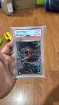 2025 One Piece OP12 EN Roronoa Zoro Alternate Art #020 GEM MT 10