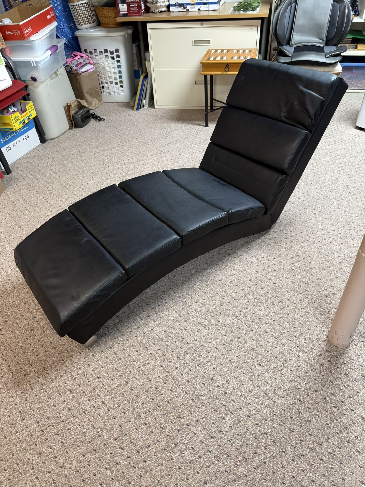 Chaise Couch Chair - Black / Silver