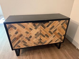 Rustic Herringbone Credenza / Buffet Cabinet - Great Storage