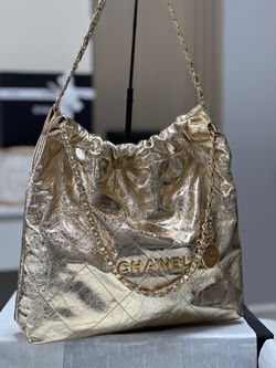 Shoulder Handbag, Shoulder Crossbody Bag 25c 22BAG Metallic Gold