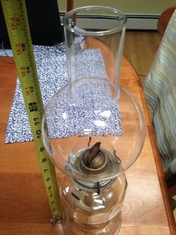 Old oil lamp 17" tall