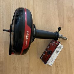 Husky 1/4-inch 25-foot Drill Drain Snake Power Drum Auger