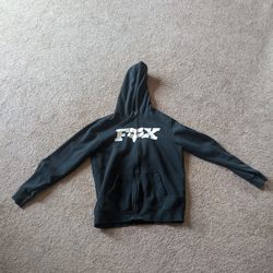My son wants to sell his black Fox zip up hoodie.