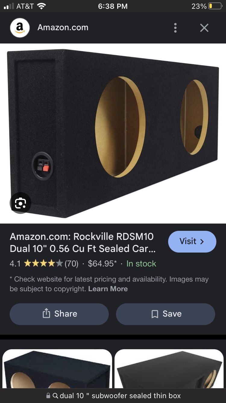 *NOT FREE*Dual 10” Subwoofer Box Used
