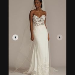 Wedding dress: Galina signature lace bodice
