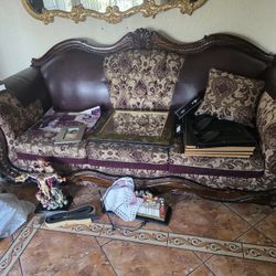 Beautiful Leather And Mahogany Couches