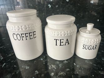 set of coffee, tea, sugar jars