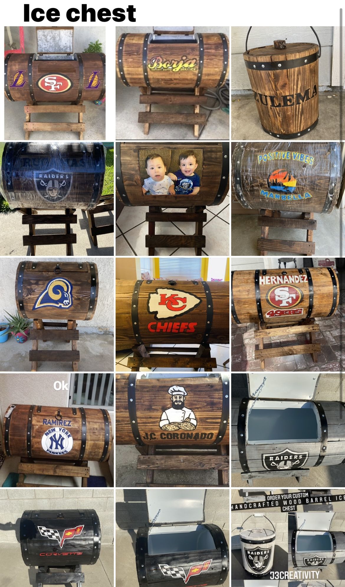 Custom Handcrafted Wood Ice Chest