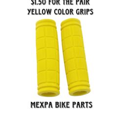 New Grips . Yellow Color For Fixie Bikes , Hybrid Bikes , Mtb. Bmx Bike 