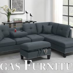 Sofa Sectional W Ottoman ✨️Financing Available ✨️ Delivery Available 