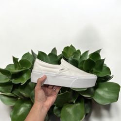 White Vans with Platform Sole