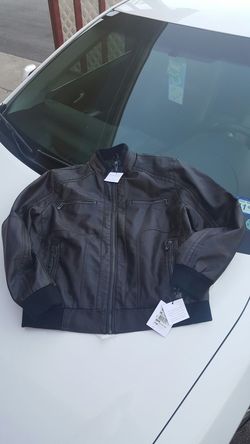 Leather jacket calvin klein tags