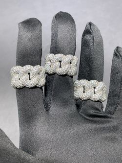 VVS Moissanite Lab Puffy Cuban Rings PASS DIAMOND TESTER