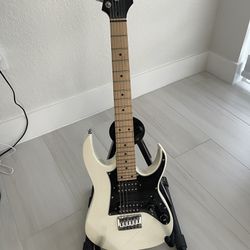 Ibanez Mini Electric Guitar With Amp And Stand Included (white)