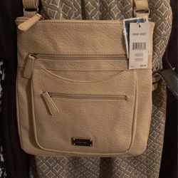 Nine West Creme Purse Satchel Bag Sling Pouch Backpack Clutch