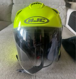 HJC FG-Jet Full Face Helmet Hi Visibility Yellow Large w/Cardo Scalarider Q3