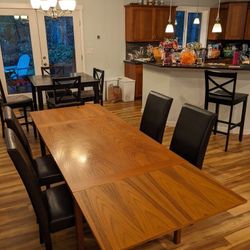 Danish Teak Extendable Dining Table with Chairs