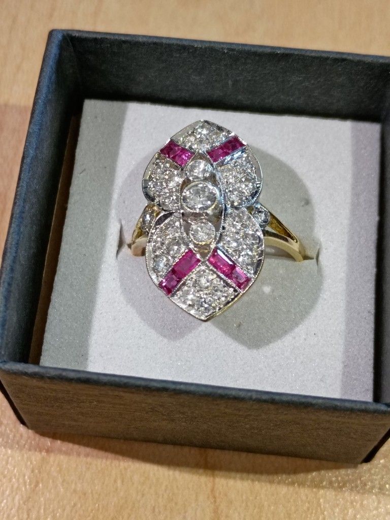 1920 French Ruby & Diamond Ring (Vintage)